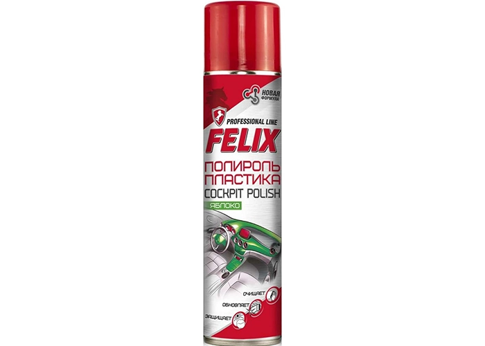 Полироль очиститель пластика Яблоко FELIX (400мл) аэрозоль