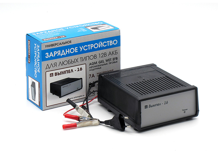 Зарядное устройство для аккумуляторов авто «Вымпел-16» (универс. 7А, 12В, индикатор светодиод)
