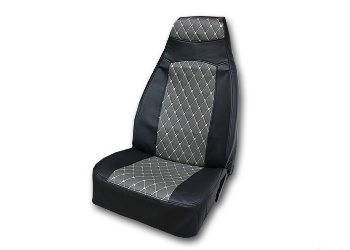 Чехол сиденья водителя для а/м Газель 3302 (серый) экокожа стеганая
