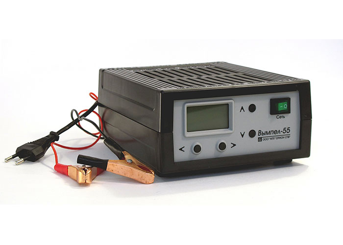 Зарядно- предпусковое устройство для аккумуляторов авто «Вымпел-55» (автомат, 0-15А, 0-18В, индикатор ЖК)