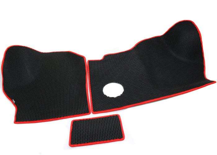 Ковры салона для а/м Газель Next (черный + красный кант) материал EVA 3D формованные