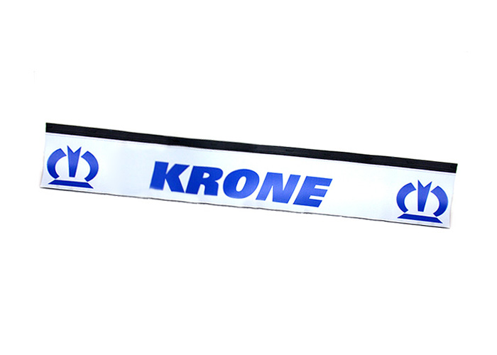 Брызговик задний для а/м Газель 3302 «длинномер» (2050*320мм) «KRONE» (синий на белом фоне)