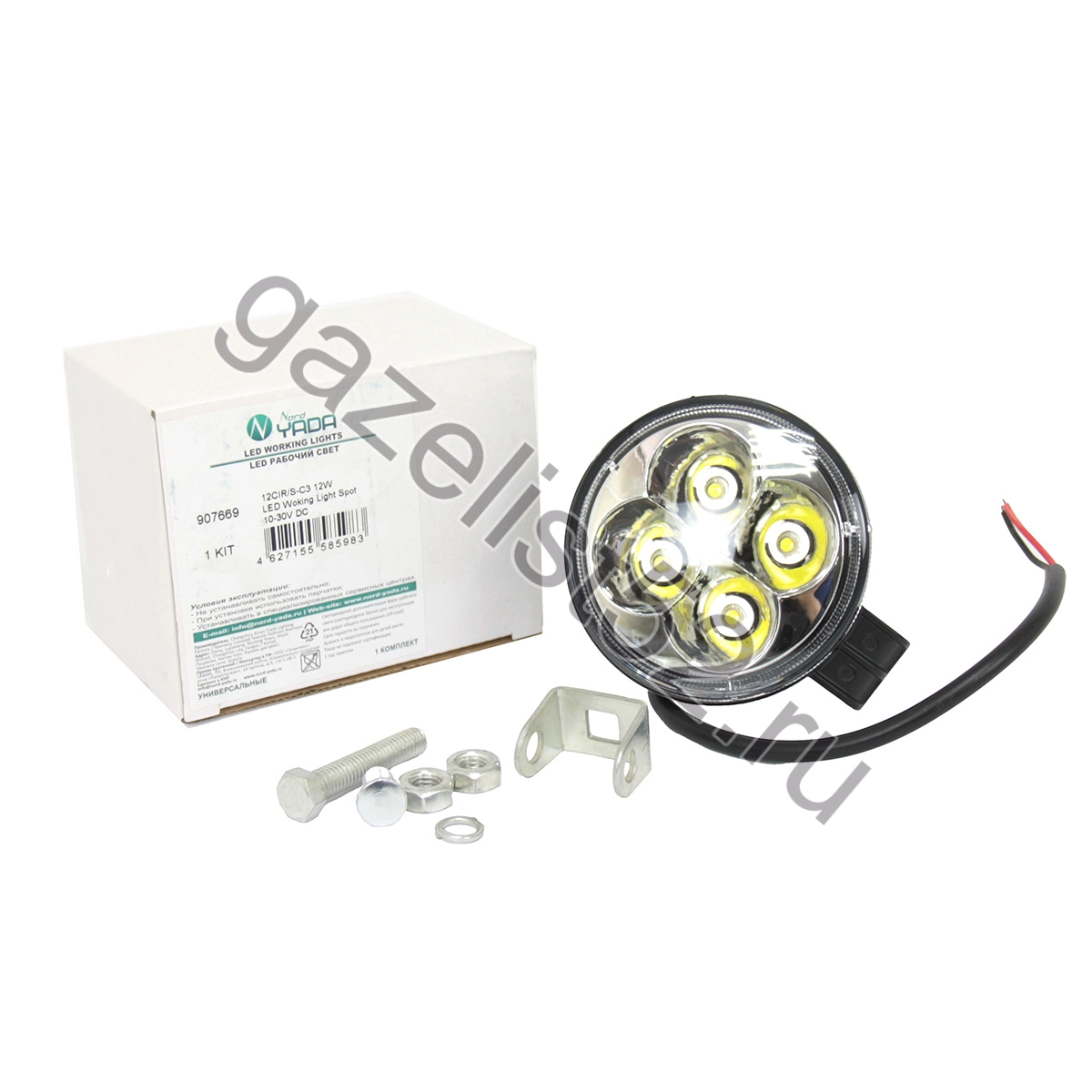 Фара светодиодная  4 LED (дальний свет) круглая